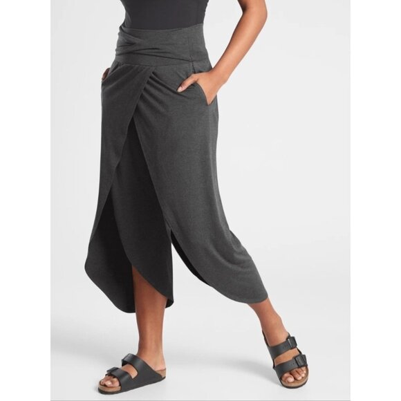 NEW Athleta Release Pants Charcoal Grey Relaxed Wide-Leg High-Rise TENCEL Modal - Picture 2 of 12